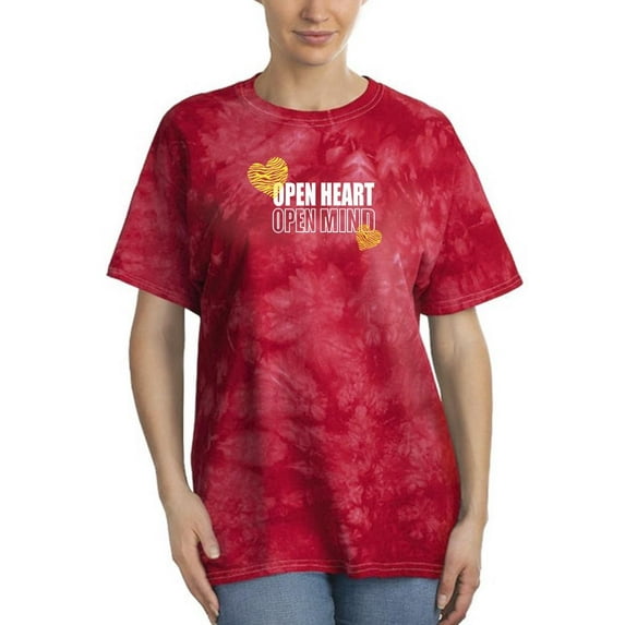 Open Heart Mind Zebra Heart Tie Dye Crystal Women -Image by Shutterstock, Female x-Large