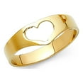 thumbnail image 1 of Open Heart Ring Solid 14k Yellow Gold Plain Love Band Polished Finish Genuine Solid 6MM Size 5, 1 of 1