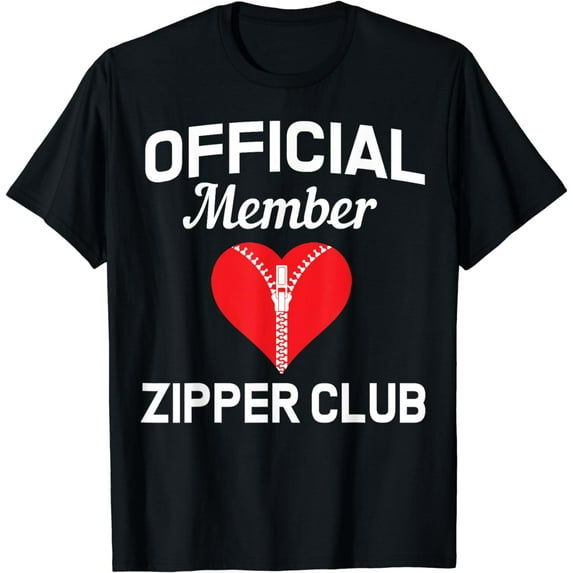Open Heart Surgery Zipper Club Bypass Get Well Recovery Gift T-Shirt