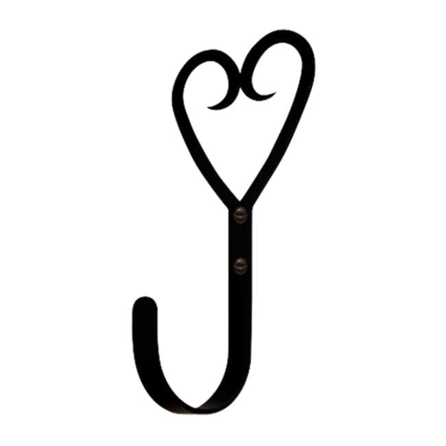 Open Heart Wall Hook Large - Black