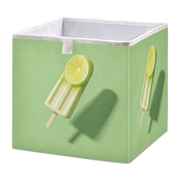 Open Home Storage Bins Durable Foldable Fabric Organizers for Clothes Toys Books 11.02x11.02x11.02 in Lemon and Lime Popsicle