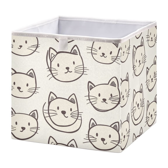 Open Home Storage Bins Durable Foldable Fabric Organizers for Clothes Toys Books 15.75x10.63x6.96 in Cartoon Wire Cat