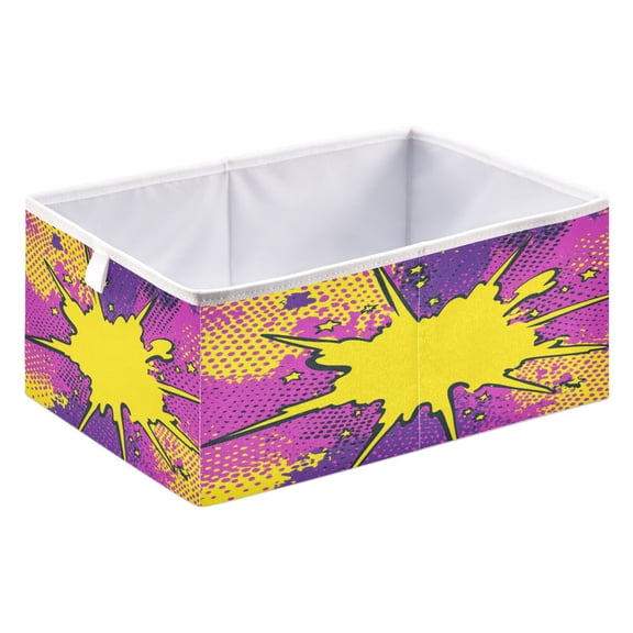Open Home Storage Bins Durable Foldable Fabric Organizers for Clothes Toys Books 15.75x10.63x6.96 in Comic Explosion Effect