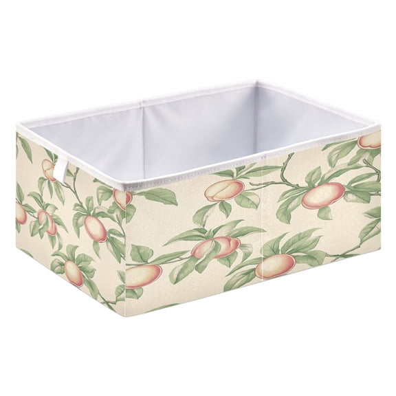 Open Home Storage Bins Durable Foldable Fabric Organizers for Clothes Toys Books 15.75x10.63x6.96 in Peach Tree Branch Pattern