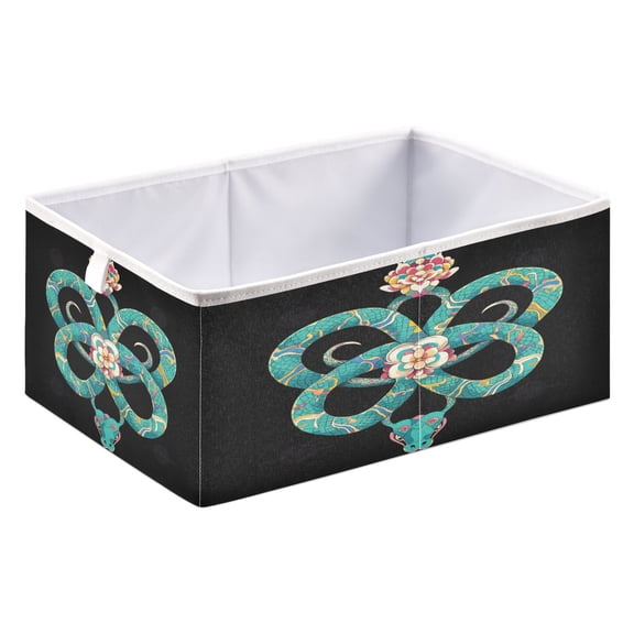 Open Home Storage Bins Durable Foldable Fabric Organizers for Clothes Toys Books 15.75x10.63x6.96 in The End Body Shape Snake