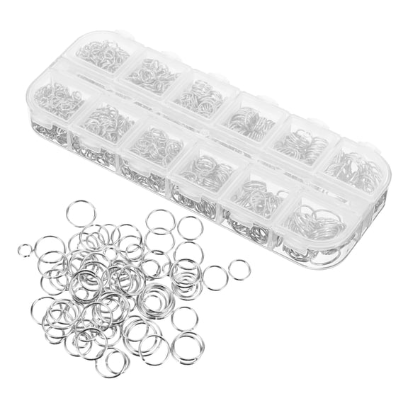 Open Hoop Iron 1200 Pcs Jump Rings Jewelry Making Materials for DIY Split Connector Suite