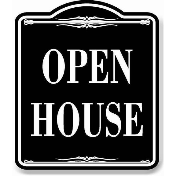Open House BLACK Aluminum Composite Sign, 20"x24"