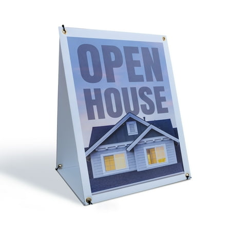 Open House Sidewalk Sign 24 Inch x 36 Inch A-Frame Images On Both Sides | Real Estate Promotions, Event Marketing, Professional Signage | Made in USA