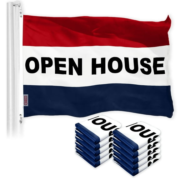 Open House Sign Flag 3x5FT 10-Pack Printed 150D Polyester By G128