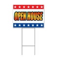 thumbnail image 1 of Open House Stars Stripes (18" x 24") Yard Sign, Includes Metal Step Stake, 1 of 6