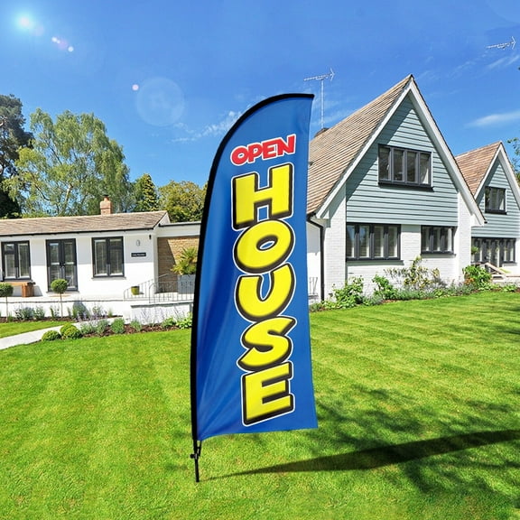 Open House Swooper Flag Pole Kit , 7FT Feather Flag Business Advertising Sign