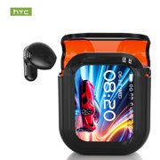 Open In-Ear AI Translation Wireless Earbuds - HTC NE20 Bluetooth 6.0, 130+ Language Translator, IPX5 Sweatproof for Running/Business, Black,With LED Touch Screen