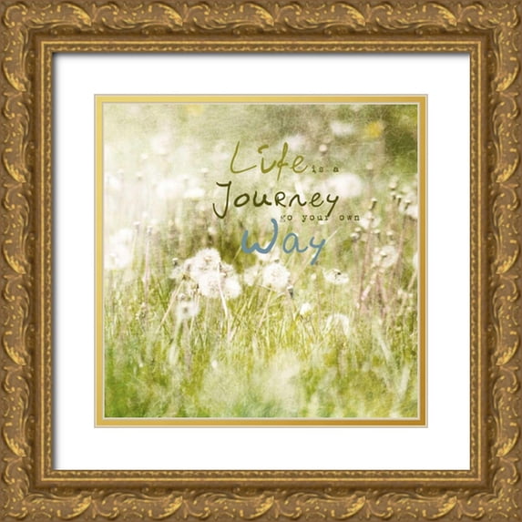 Open Journey 26x26 Gold Ornate Wood Framed with Double Matting Museum Art Print Titled - Blossoming Inspiration IV