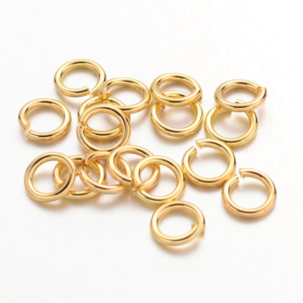 Open Jump Rings Brass Jump Rings Cadmium Free Lead Free Golden 6x1mm 18 Gauge Inner Diameter: 4mm 4160pcs/500g