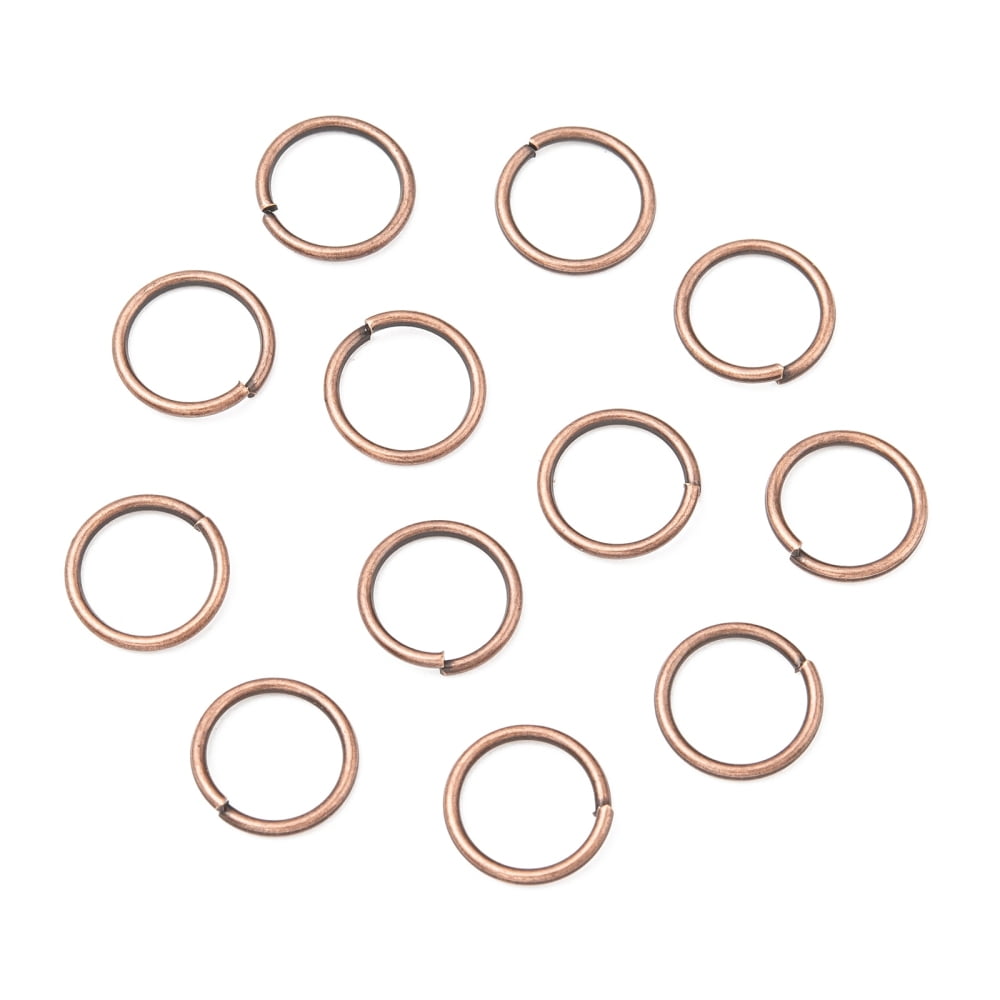 Open Jump Rings Brass Jump Rings Cadmium Free Lead Free Red Copper 10x1mm 18 Gauge Inner Diameter: 8mm 2600pcs/500g