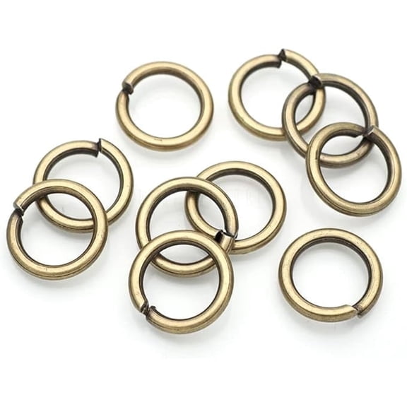 Open Jump Rings, Split Rings Connectors for DIY Jewelry Finding Making Craft Accessories (10 mm x 100pcs, Antique Brass)
