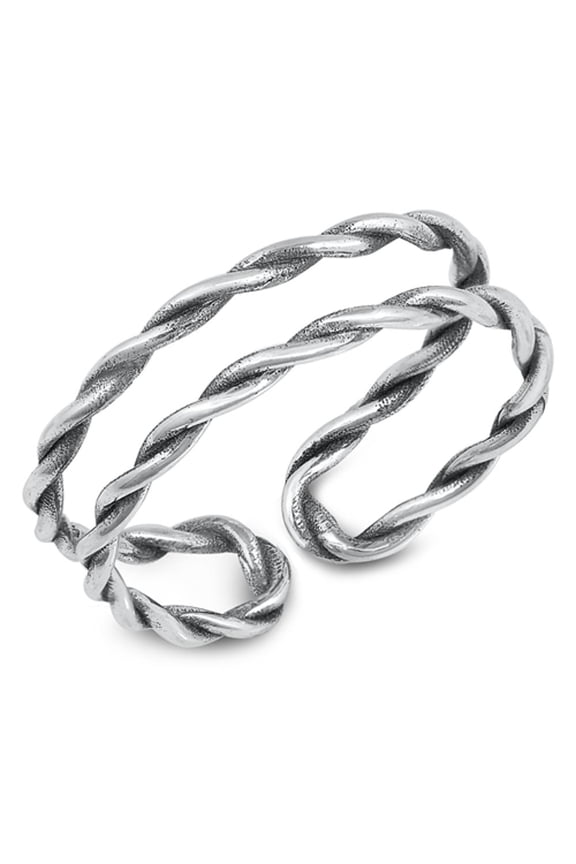Open Lasso Rope Knot Wrap Ring .925 Sterling Silver Band Jewelry Female Male Unisex Size 10