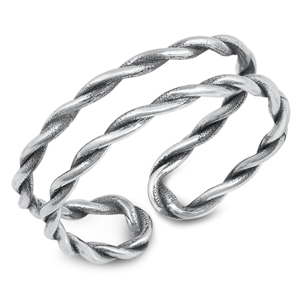 Open Rope Ring Open Lasso Rope Knot Wrap Ring .925 Sterling Silver Band Jewelry Female ...