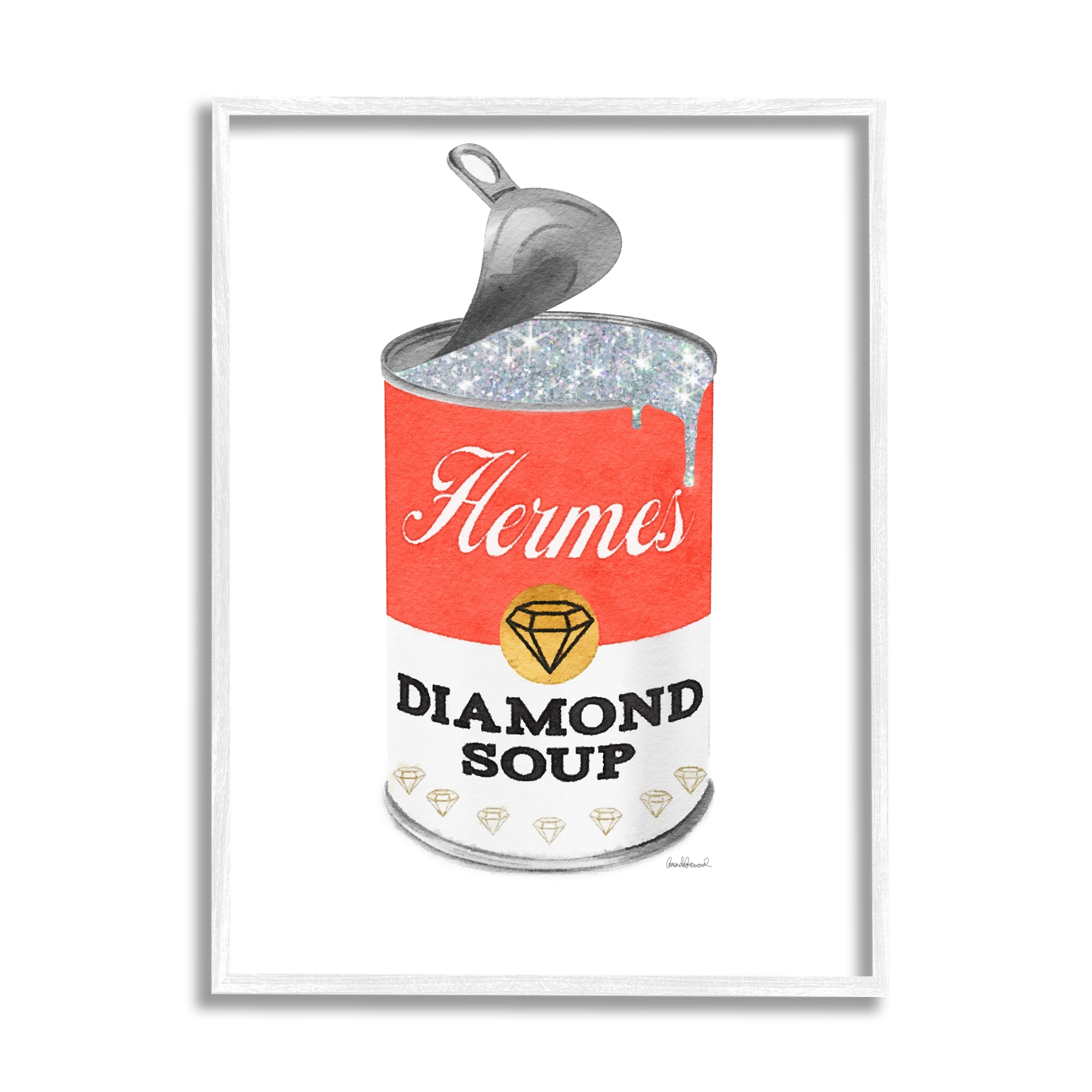 Open Lid Soup Red Can Pop Glam Fashion Beauty & Fashion Graphic Art Framed Art Print Wall Art