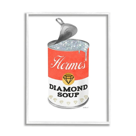 Open Lid Soup Red Can Pop Glam Fashion Beauty & Fashion Graphic Art Framed Art Print Wall Art