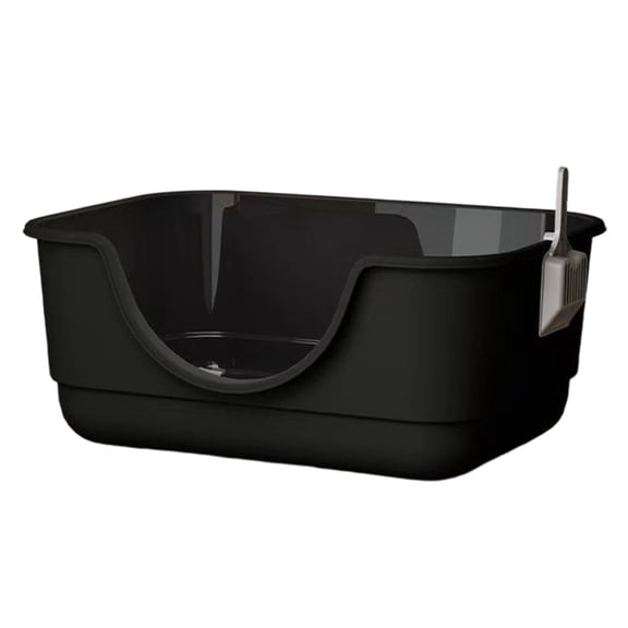 Open Litter With Large Cat Litter Pan With High Walls & Tracking Rim Easy Clean Crib Durable Litter Container For Small & Big Cats (5styles) 40x30x17cm