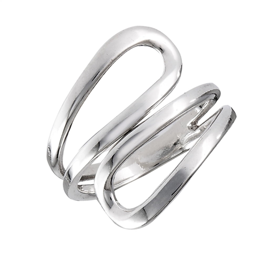 Open Loop Hook Modern Thumb Ring .925 Sterling Silver Band Jewelry ...