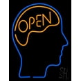 thumbnail image 1 of Open With Man Head LED Neon Sign 19 x 15 - inches, Black Square Cut Acrylic Backing, with Dimmer - Bright and Premium built indoor LED Neon Sign for Defence Force., 1 of 6