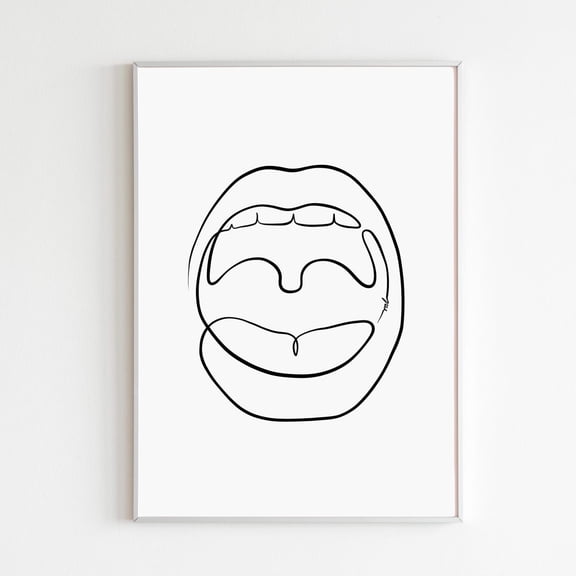 Open Mouth Anatomy Print, Dental And Healthcare Education Art