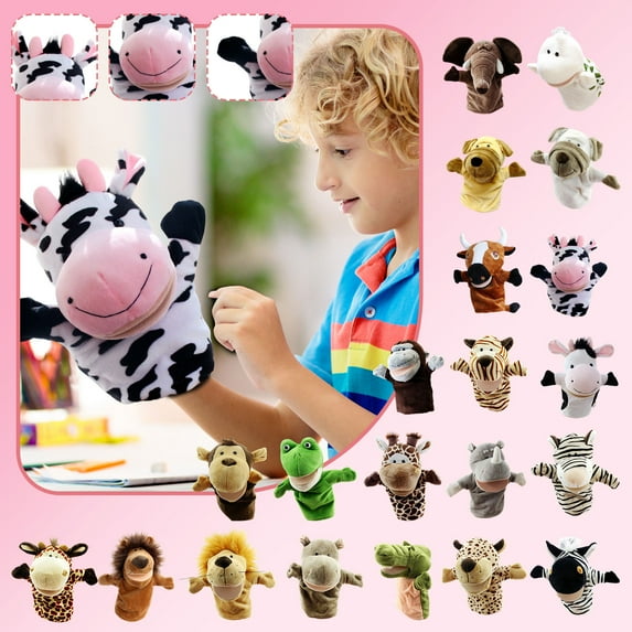 Open Mouth Cartoon Animal Hand Puppet Plush Toy - Interactive Parent-Child Role Play Toy, Talking Puppet for Toddlers & Kids, Educational Gift for Boys & Girls (1 pc)