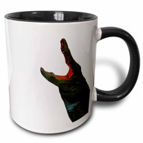 3drose, Open Mouthed Alligator, 15oz Two-tone Black Mug