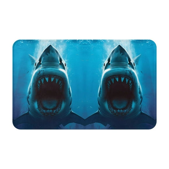 Open-Mouthed Shark Front Door Mat, Indoor Mats for Bedroom Bathroom Kitchen, Floor Mat Non-Slip, Soft Carpet Floor Cover Machine Washable Entryway Mat - 20x31.5in