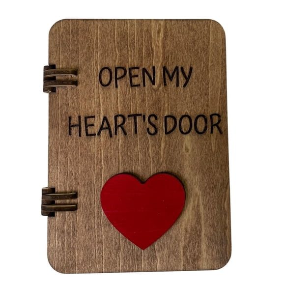 Open My Hearts Door Folding Wood Greeting Card 5x7 inches