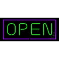thumbnail image 1 of Open PG LED Neon Sign 13 x 32 - inches, Clear Edge Cut Acrylic Backing, with Dimmer - Bright and Premium built indoor LED Neon Sign for storefront., 1 of 7