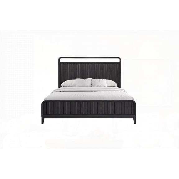 The King Open Panel Bed Boasts Open Panel Design and Peppercorn Finish