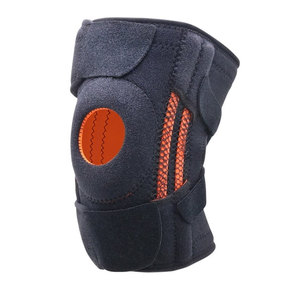 Open Patella Knee Brace With Adjustable Strap Compression Support Sleeve For Meniscus Tear Sports Joint Pain Relief(Black-22Cm)