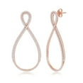 thumbnail image 1 of Open Pear-Shaped Infinity Designed Cubic Zirconia Silver/14k Rose Gold Plated Sterling Silver Dangling Earrings Jewelry for Women or Teens, 1 of 5