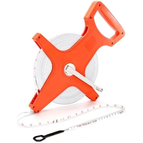 Open Reel Fiberglass Tape Measure, 330 /100 Meters Yard Measuring Tape Dual Sided Reel Tape with Inch/Metric Scale Retractable Long Tape Measure for Engineer, Yard, Field, Project