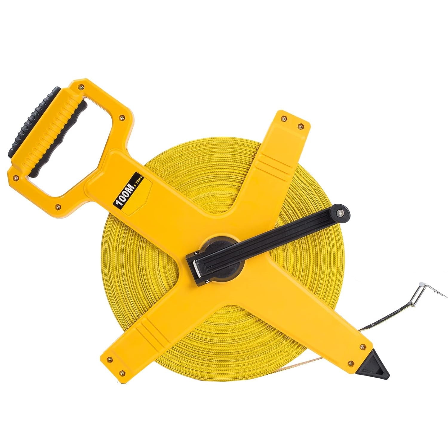 Open Reel Fiberglass Tape Measure, 330 Foot Tape Measure by 1/2-Inch, Inch/Metric Scale for Engineer,Outdoor, Athletic Field, Impact Resistant ABS Shell
