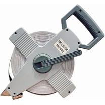 Open Reel Measuring Tape Vinyl Fiberglass, Double-Sided, Heavy-Duty Polyethylene Case, Hand Crank, for Fields, Landscaping, Building & Surveying, 165ft