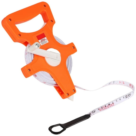 Open Reel Tape Measure, 30m/98ft Extra Long Standard & Metric Industrial Measuring Tape, Dual Sided Measuring Wheel for Yard, Field, Carpentry, Construction