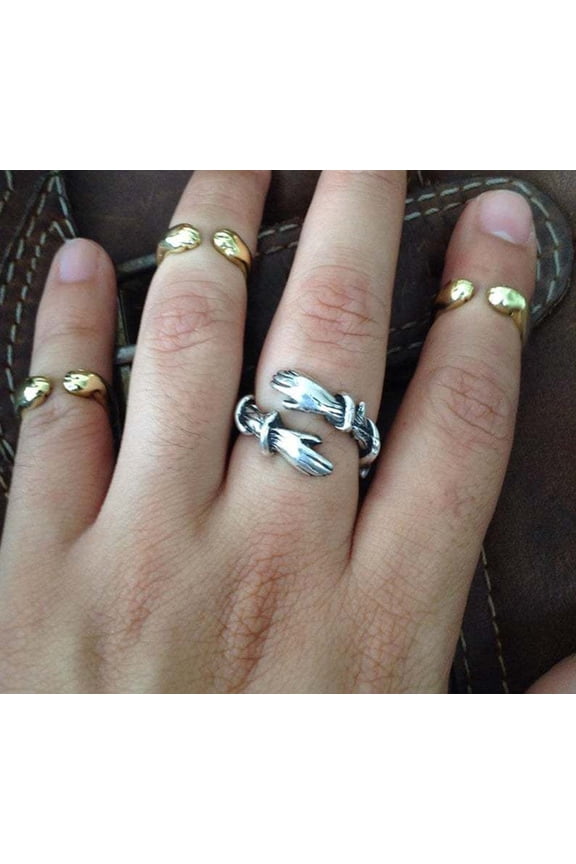 Couple Rings with Cartoon Character Design European Alloy Open Ring Electroplated Fashion Jewelry Ring for Her Ring for Him Anniversary Gift