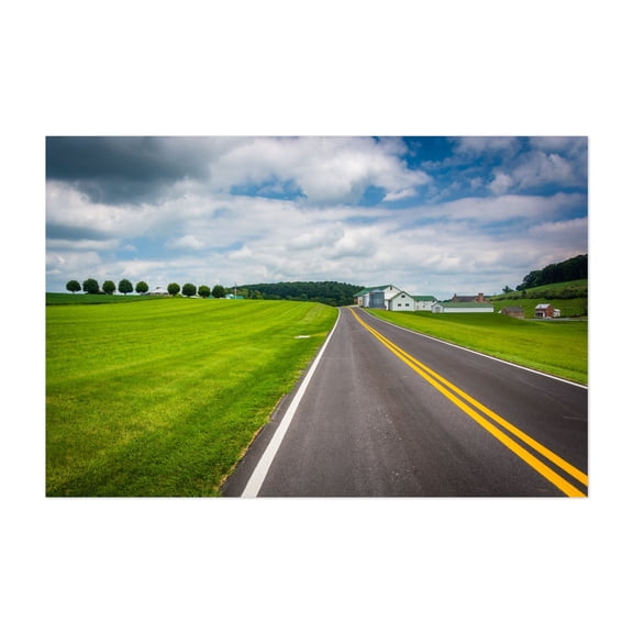 Open Road - Maryland Photography Rural Landscape Farmhouse Scenic Countryside Barn Unframed Wall Art Print 4 x 6 inches