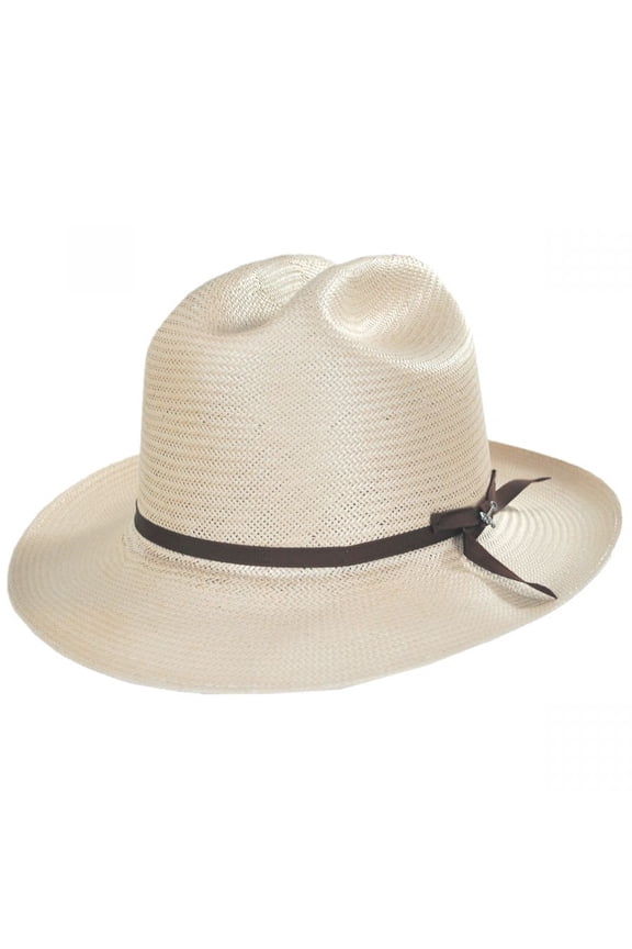 Open Road Shantung Straw Western Hat - 6.75 - Silverbelly