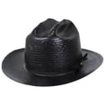 thumbnail image 1 of Open Road Shantung Straw Western Hat - Black - 6.875 - Black, 1 of 4