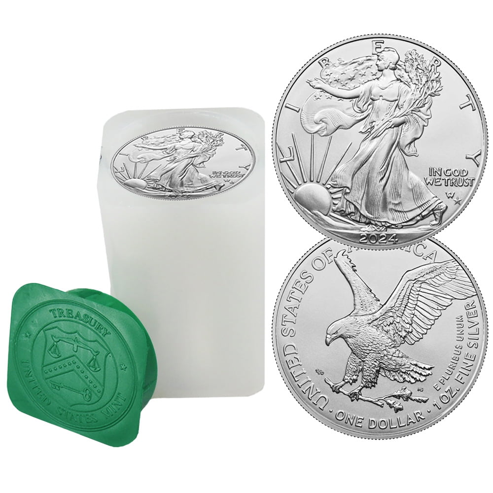 UNITED STATES MINT Open Roll of 20 - 2024 (P) $1 American Silver Eagle Star Privy 1 oz BU