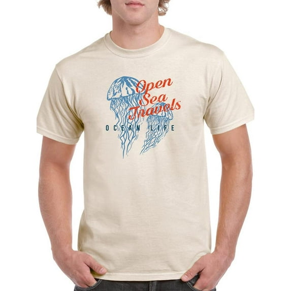 Open Sea Travels Jellyfish T-Shirt Men -Image by Shutterstock, Male Medium