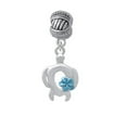 thumbnail image 1 of Open Sea Turtle with Blue Plumeria - Large Rope with Cross Beads Charm Bead, 1 of 1