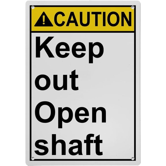 Open Shaft Keep Out Sign, Industrial Caution Warning Sign 8"x12" UV Resistant for Outdoor Mining Construction Site