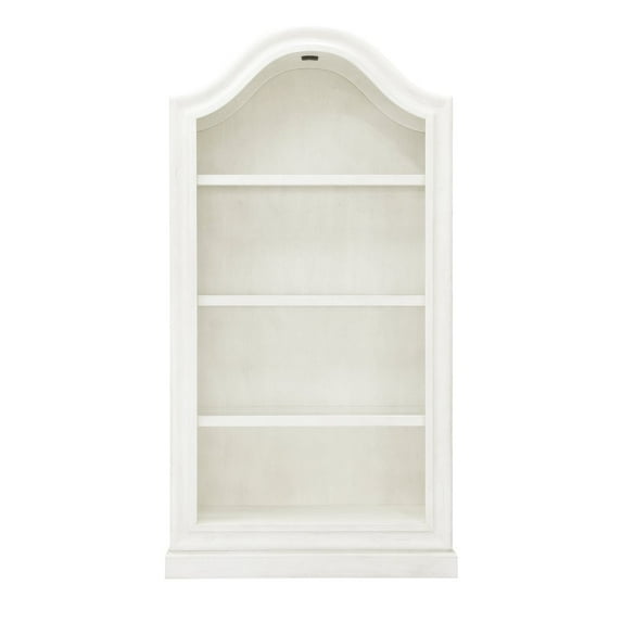 Open Shelf Storage Wood Bookcase with Puck Light in White by Pulaski Furniture