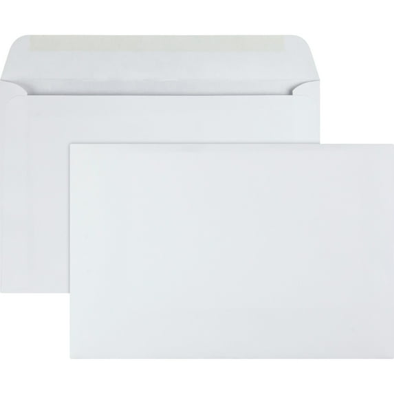 "Open-Side Booklet Envelope, #6 1/2, Hub Flap, Gummed Closure, 6 X 9, White, 100/box | Bundle of 5 Boxes"